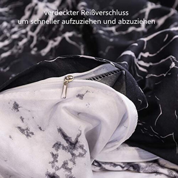 Polyester bedding set with duvet cover and pillowcase with zipper.